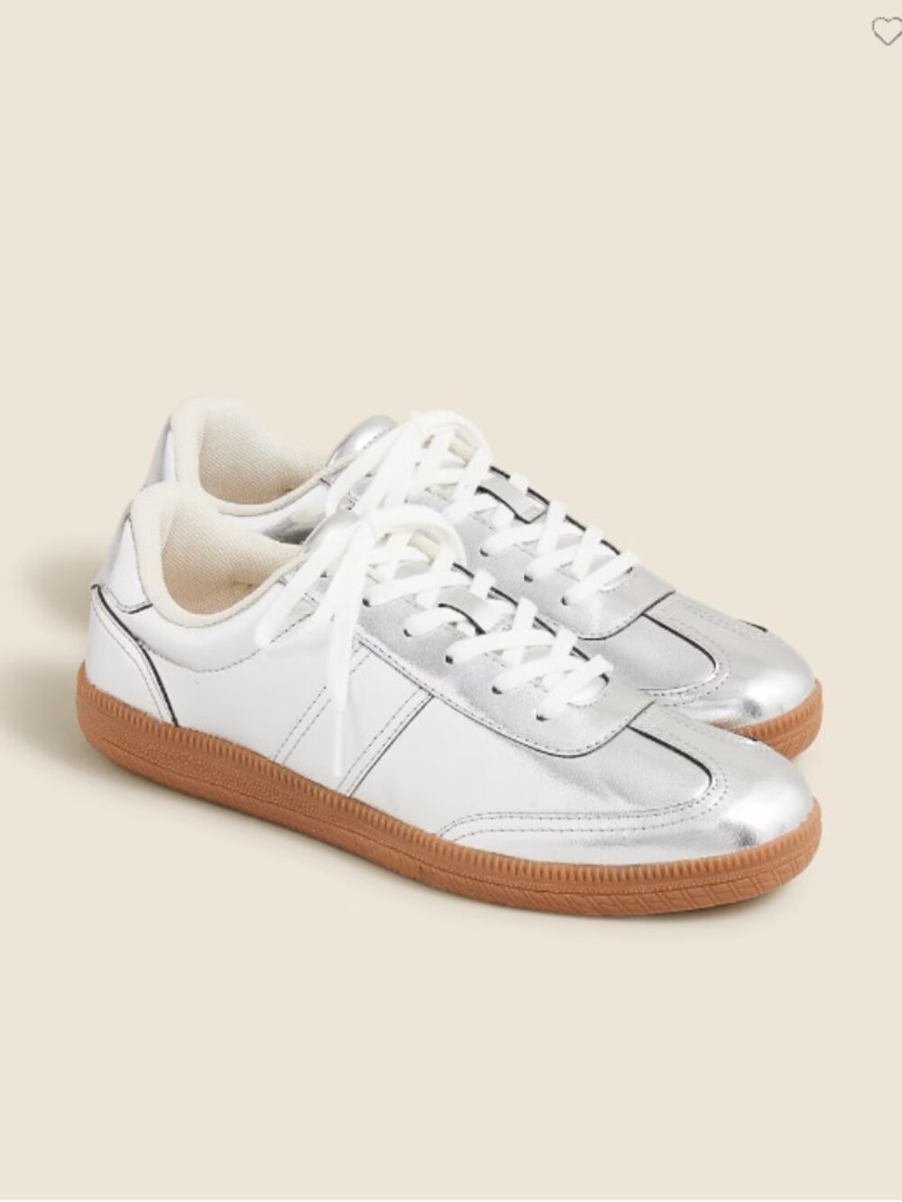 J. Crew Field Sneakers in Metallic Silver - Size 8 - NWT